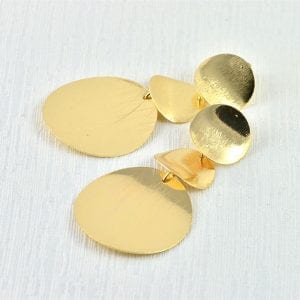 Round Gold Dangle Earrings - Bridesmaids, Gold Round, light Weight 23