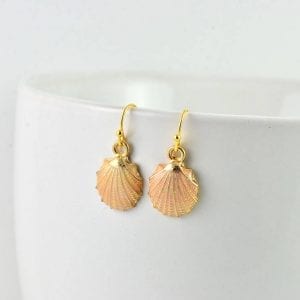 Sea Shell Gold Earrings Jewellery - Dainty, Minimalist, Bridesmaids, Blush Pink Earrings 18
