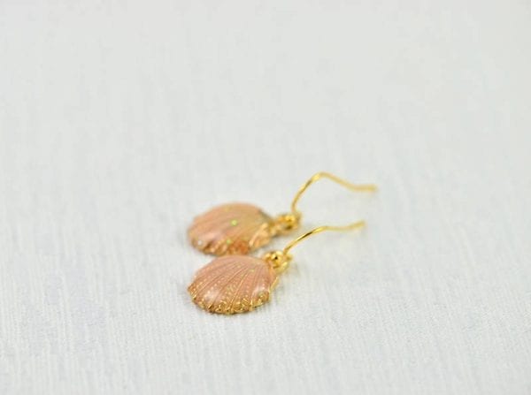 Sea Shell Gold Earrings Jewellery - Dainty, Minimalist, Bridesmaids, Blush Pink Earrings 54