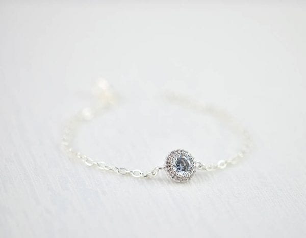 Silver Dainty Bridal Bracelet - Rose Gold, Cubic Zirconia, Flower Girl Bracelet 4