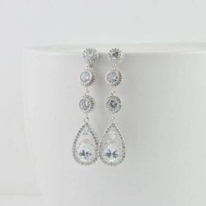Silver Crystal Bridal Earrings