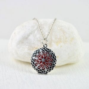 Silver Aromatherapy Diffuser Essential Oils Necklace 2