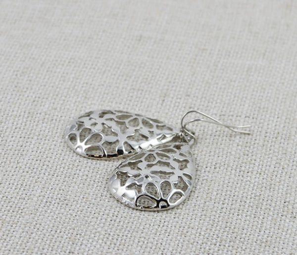 Silver Dangle Filigree Earrings - Everyday wear, Teardrop, Chandelier earrings 55