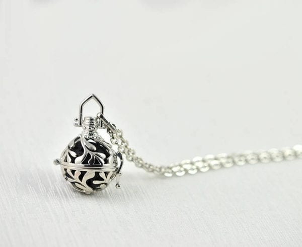 Silver Lava Stone Aromatherapy Diffuser Necklace for Essential Oils 54