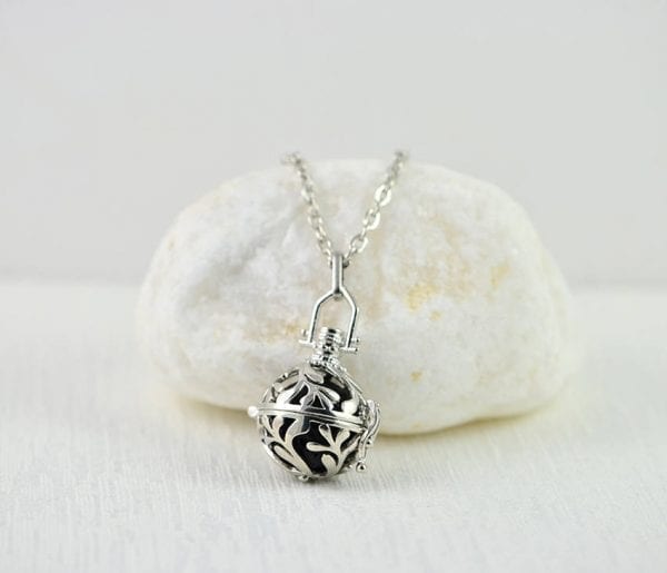Silver Lava Stone Aromatherapy Diffuser Necklace for Essential Oils 55