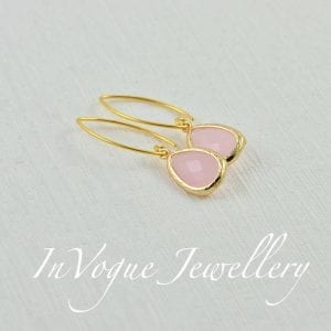 Soft Pink Drop Faceted Earrings - Bridesmaids, Dangle, Wedding Jewellery