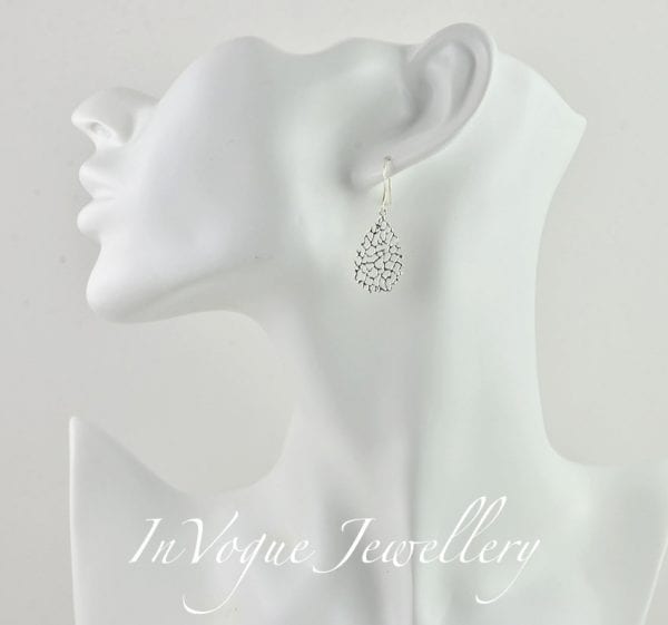 Drop Filigree Silver Earrings - Sterling Silver, Dangle, Everyday Jewellery 54