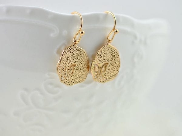 Simple Gold Butterfly Cutout Earrings 53