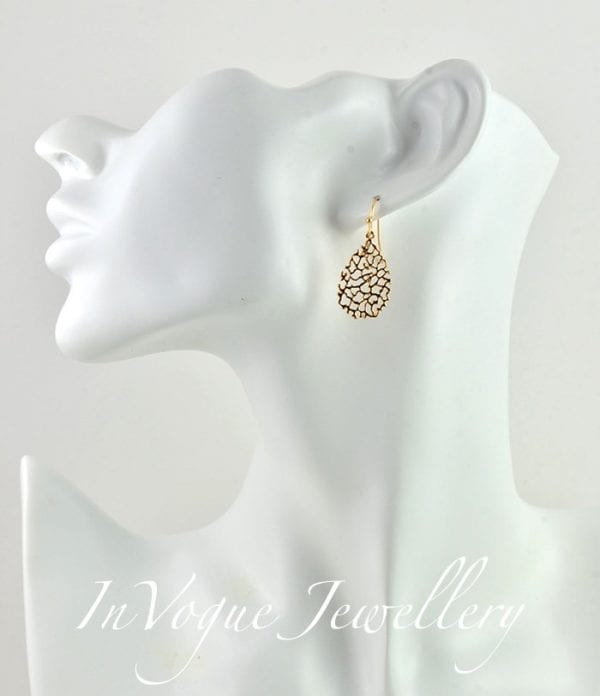 Simple Filigree Gold Drop Earrings - Bridesmaids Gold Jewellery 56