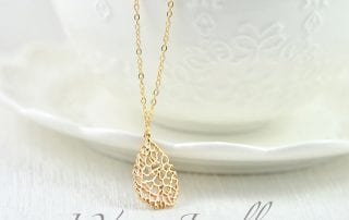 Simple Every Day Gold Drop Filigree Necklace 20