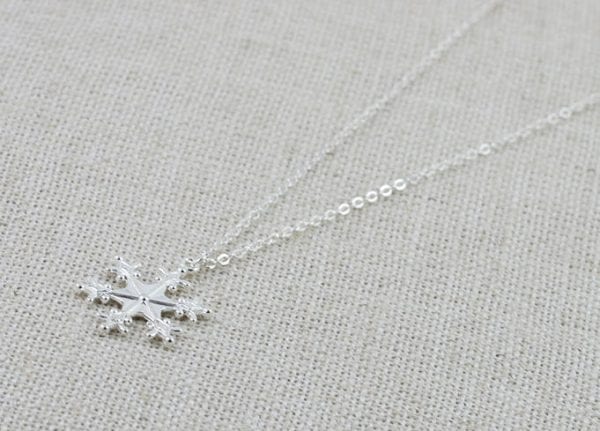 Snowflake Silver Necklace - Best Friend Jewelry, Silver Pendant, Chain Necklace 51