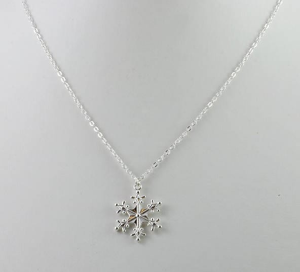 Snowflake Silver Necklace - Best Friend Jewelry, Silver Pendant, Chain Necklace 53