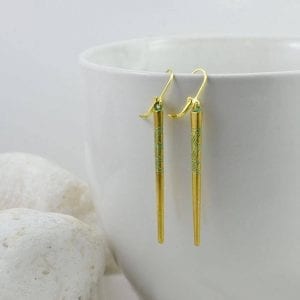 Engraved Gold Dangling Earrings