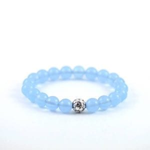 Sterling Silver Blue Quartz Bracelet - Light Blue Bracelet, Precious Stone Bridesmaids Bracelet 53