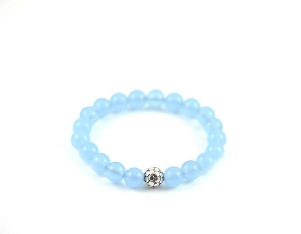 Sterling Silver Blue Quartz Bracelet - Light Blue Bracelet, Precious Stone Bridesmaids Bracelet 3