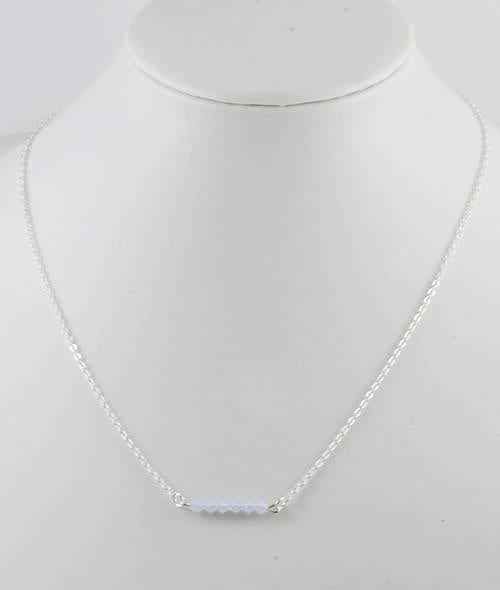Swarovski Bar Opal Necklace - Violet, Silver