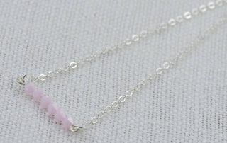 Swarovski Light Pink Bar Necklace - Crystal Necklace 22