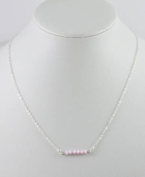 Swarovski Light Pink Bar Necklace - Crystal Necklace 5