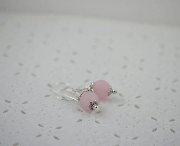 Swarovski Sterling Silver Earrings - Pink, Gemstone, Mother