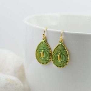 Turquoise Gold Drop Earrings