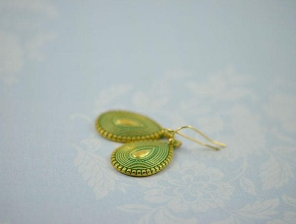 Turquoise Gold Drop Earrings - Vintage, Beach, Wedding, Bridesmaids