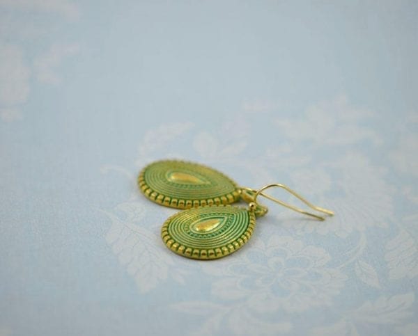 Turquoise Gold Drop Earrings - Vintage, Beach, Wedding, Bridesmaids