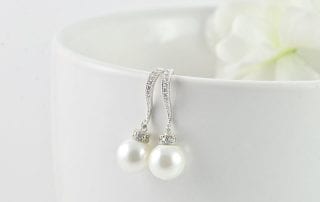 Swarovski white pearl earrings