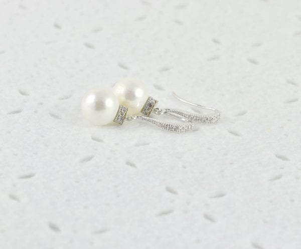 Exquisite Swarovski white pearl earrings - wedding & bridal 52