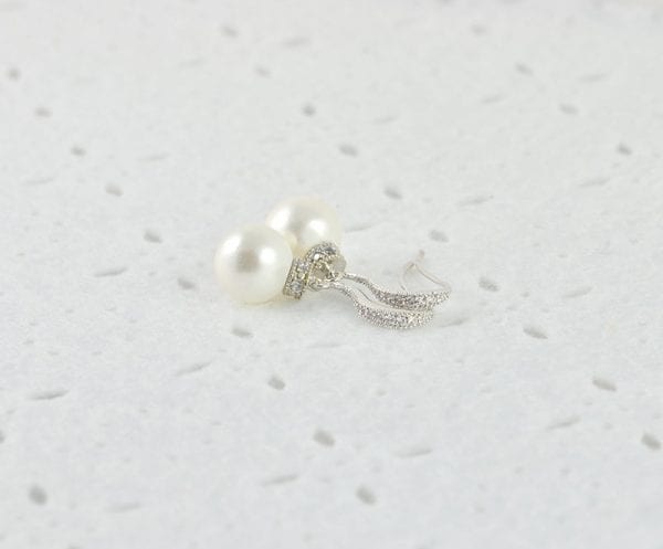 Exquisite Swarovski white pearl earrings - wedding & bridal 54