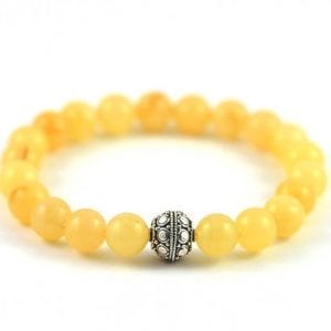 Yellow Honey Onyx Gemstone Stretch Bracelet 57