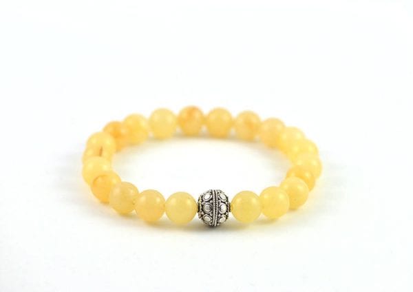 Yellow Honey Onyx Gemstone Stretch Bracelet 52