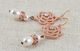 Swarovski pearl bridal earrings