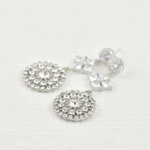Vintage Silver Bridal Drop Cubic Zirconia Bridal Wedding Earrings Jewellery