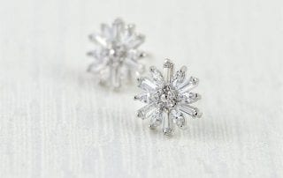 crystal silver stud earrings