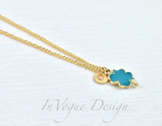 personalised tiny turquoise necklace