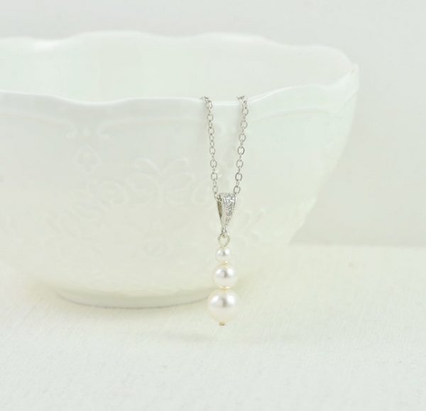 Sterling Silver Swarovski Pearl Earrings - Drop, Bridal, Wedding Jewellery