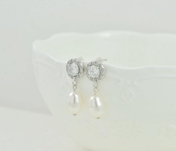 Silver Bridal Jewellery Set - Swarovski Pearls, Cubic Zirconia, Crystal, Wedding Set