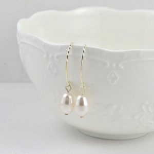 Simple Swarovski Pearl Earrings - Bridesmaids, Sterling Silver, Bridal Jewellery