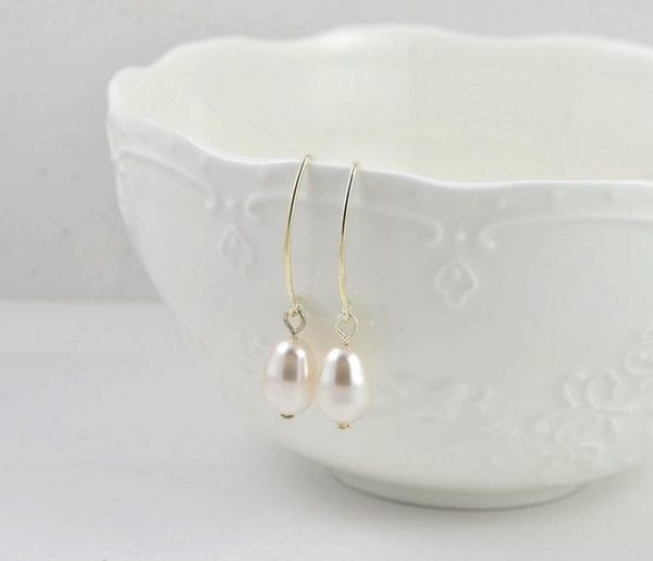 Simple Swarovski Pearl Earrings - Bridesmaids, Sterling Silver, Bridal Jewellery