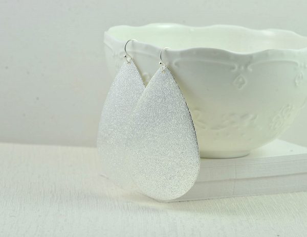 Silver Huge Drop Earrings, Silver Earrings, Huge Silver Star Fairy Dust Teardrop Earrings Jewellery Simple Light Weight Dangle Drop Earrings - Image 2
