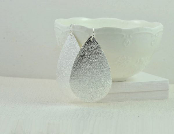 Silver Huge Drop Earrings, Silver Earrings, Huge Silver Star Fairy Dust Teardrop Earrings Jewellery Simple Light Weight Dangle Drop Earrings - Image 3