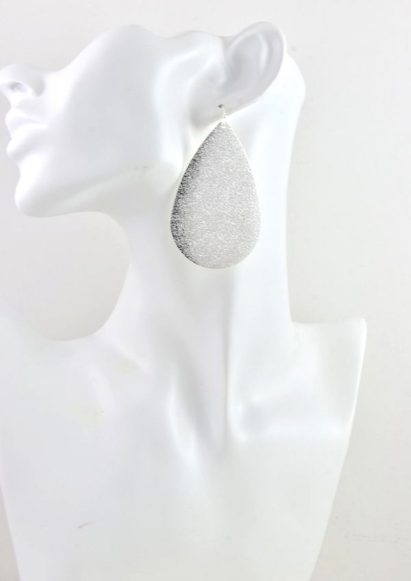 Silver Huge Drop Earrings, Silver Earrings, Huge Silver Star Fairy Dust Teardrop Earrings Jewellery Simple Light Weight Dangle Drop Earrings - Image 4