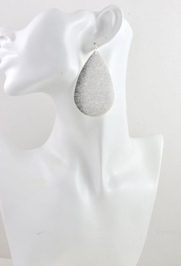 Silver Huge Drop Earrings, Silver Earrings, Huge Silver Star Fairy Dust Teardrop Earrings Jewellery Simple Light Weight Dangle Drop Earrings - Image 5