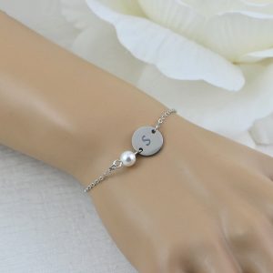 Dainty Swarovski Pearl Personalised Bracelet