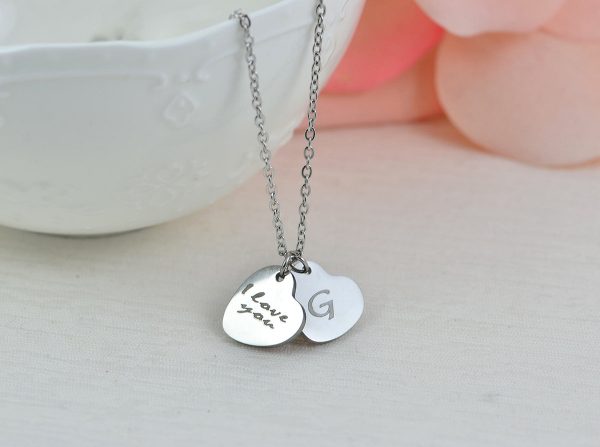Heart Personalised Name Necklace - Custom Engraved, Stainless Steel 3