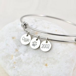 Silver Charm Personalised Bracelet, Customised Bridesmaids Stainless Steel Bracelet, Adjustable Initials Name Wedding Bracelet Jewellery 8