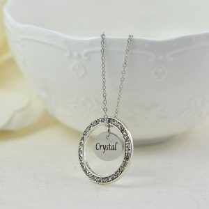 Silver Circle Name Necklace