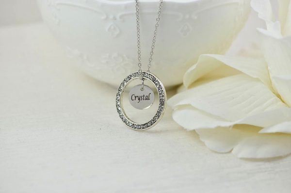 Silver Circle Name Necklace - Personalised, Engraved 52