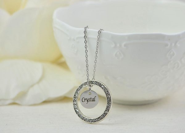 Silver Circle Name Necklace - Personalised, Engraved 5
