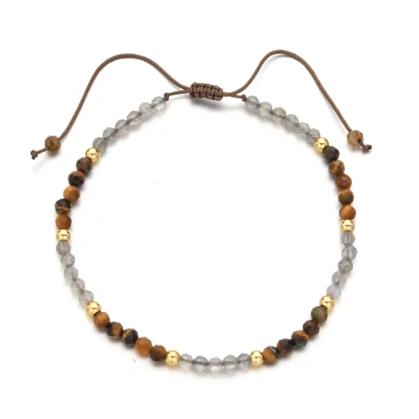 3mm Tourmaline Beads Braided Bracelet - Image 3